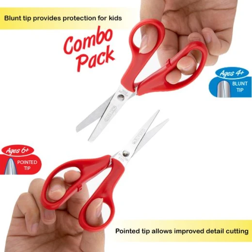 Bazic Blunt & Pointed Tip School Scissors (2/Pack) - Bazic - Image 3