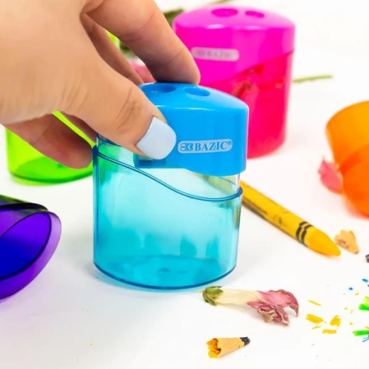 Bazic Dual Blades Sharpener With Square Receptacle ,Assorted Colors - Bazic - Image 2
