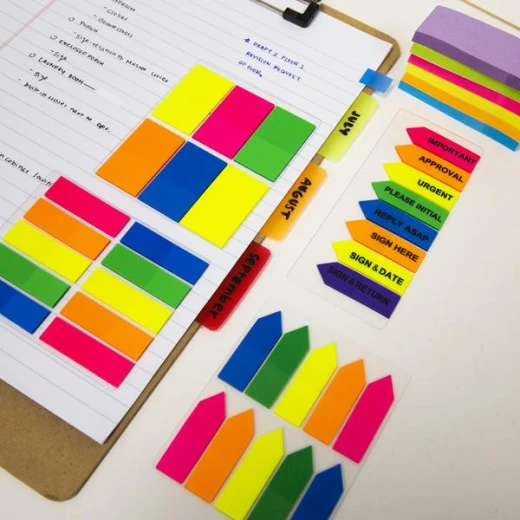 Bazic Neon Color Standard Flags ,25 Paper, 6 Pack - Bazic - Image 2