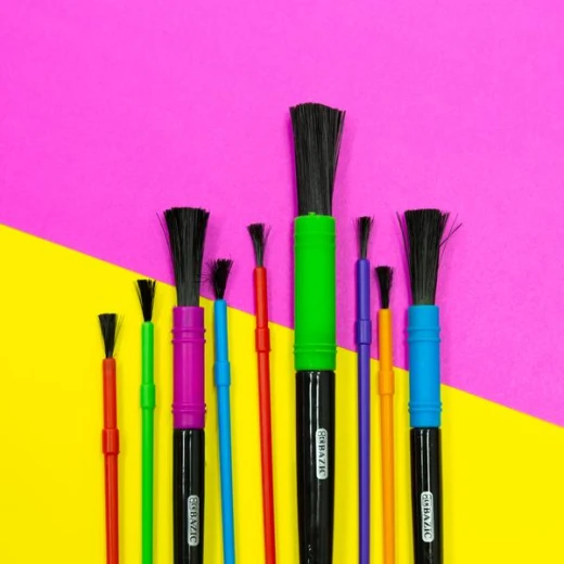 Bazic Assorted Size Kid's Paint Brush Set (9/Pack) - Bazic - Image 4