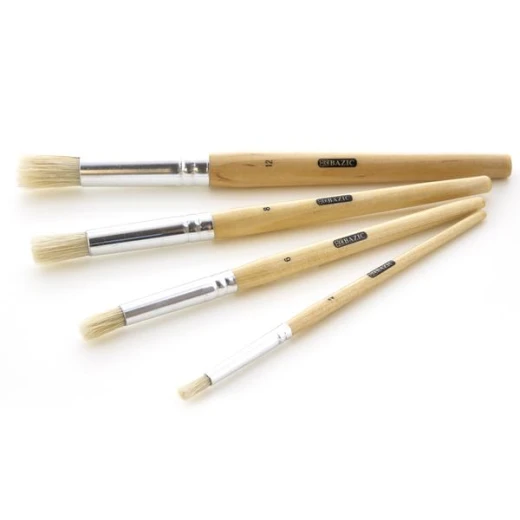 Bazic Flat Natural Bristle Paint Brush (9/Pack) - Bazic - Image 2