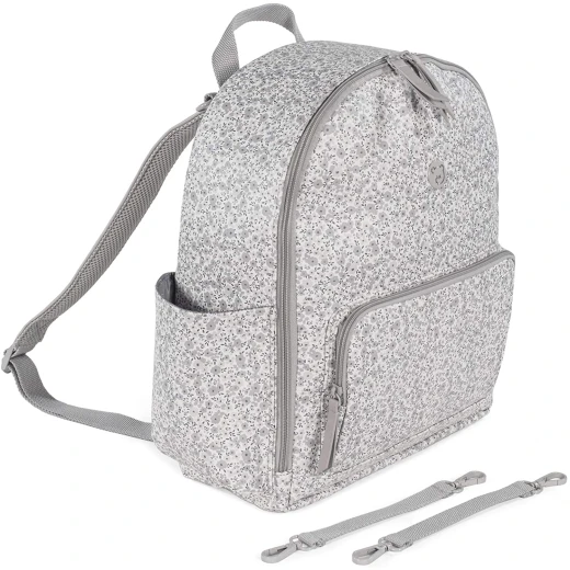 Pasito A Pasito GRAY Backpack Diaper Bag Changing Mat - Flower Mellow Line 31x37x14 Cm Pasito A Pasito GRAY Backpack Diaper Bag Changing Mat - Flower Mellow Line 31x37x14 Cm