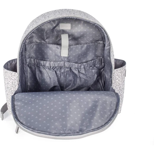 Pasito A Pasito GRAY Backpack Diaper Bag Changing Mat - Flower Mellow Line 31x37x14 Cm - Pasito a Pasito - Image 3