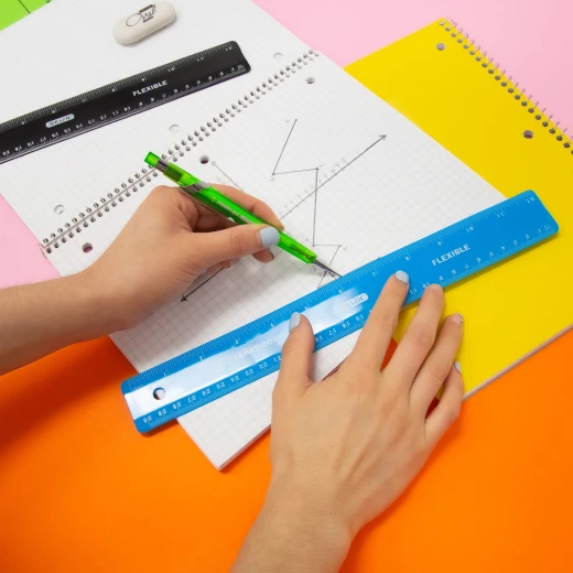Bazic Plastic Colorful Ruler , Assorted Colors - Bazic - Image 2
