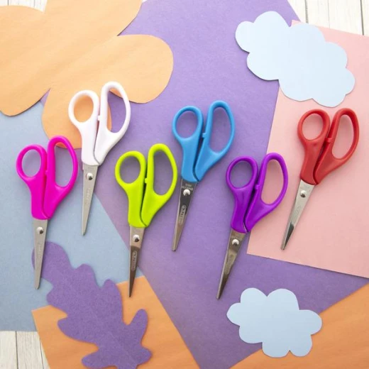 Bazic Pointed Tip School Scissors, Assorted Colors - Bazic - Image 2