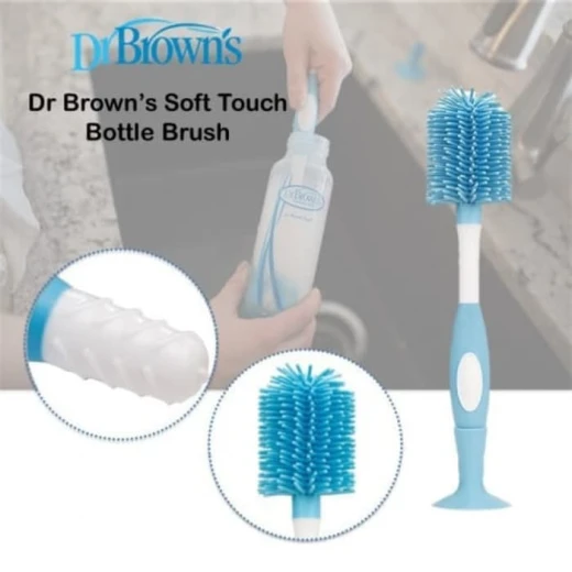 Dr. Brown’s Soft Touch Silicone Bottle Brush - Blue - Dr. Brown's - Image 2
