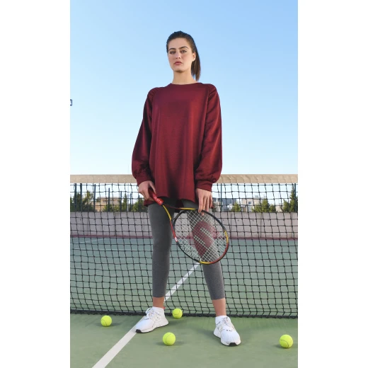 سويت شيرت نسائي كبير الحجم من أر بي، (كبير/كبير جدا) ، عنابي - أر بي - Image 5