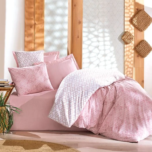 Nova Home "Best" Duvet Cover Rainforce Set, 100% Cotton, Pink - Nova Home - Image 2
