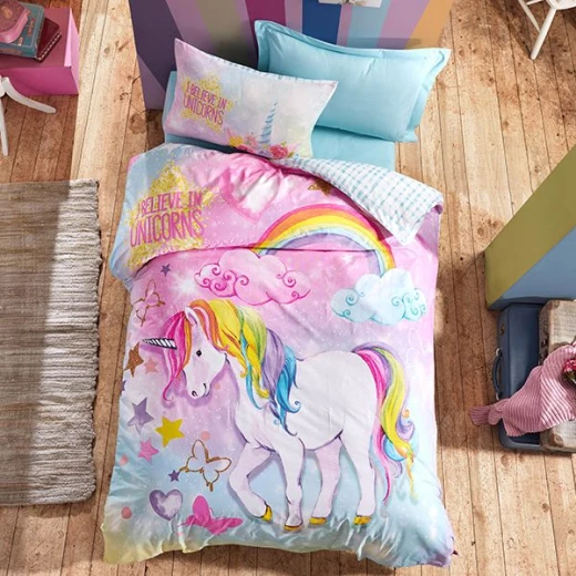 Nova home dream kids duvet cover rainforce set 100% cotton twin 3 pieces pink - Nova Home - Image 4
