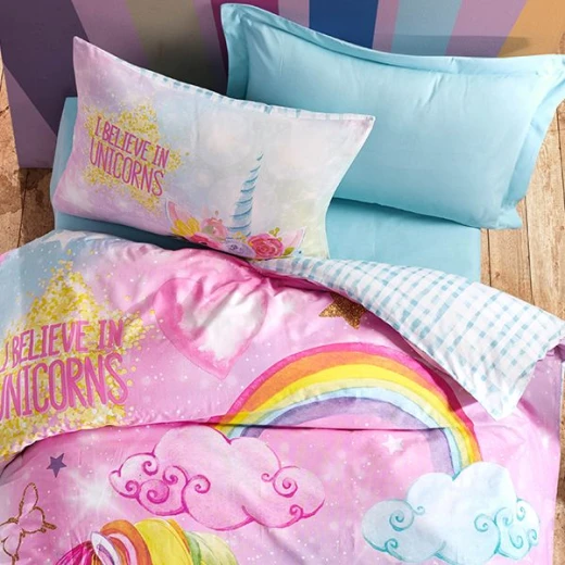 Nova home dream kids duvet cover rainforce set 100% cotton twin 3 pieces pink - Nova Home - Image 3