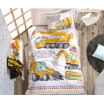 Nova home "Track" duvet cover ranforce set 100% cotton 3 pieces twin white - Nova Home