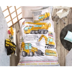 Nova home "Track" duvet cover ranforce set 100% cotton 3 pieces twin white