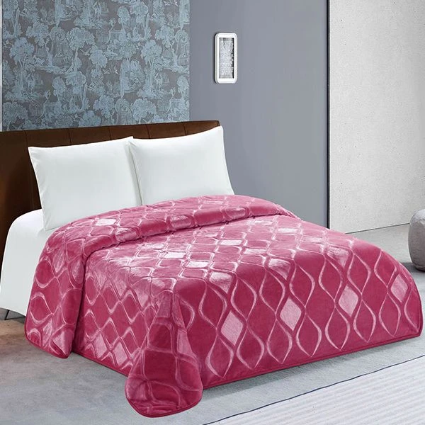 Nova home engraved diamond blanket fuchsia king size - Nova Home