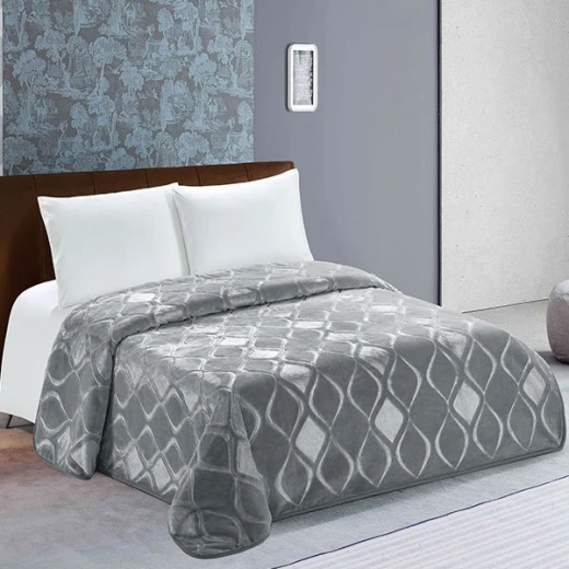 Nova Home Engraved Diamond Blanket, King Size, Grey Nova Home Engraved Diamond Blanket, King Size, Grey