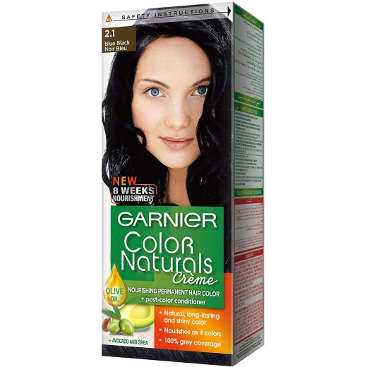 Garnier Color Naturals 2.1, Blue Black Haircolor Garnier Color Naturals 2.1, Blue Black Haircolor