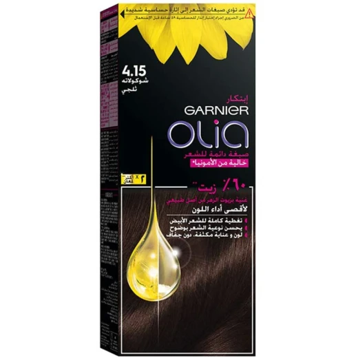 Garnier Olia No Ammonia Permanent Brilliant Color Oil-Rich Permanent Hair Color 4.15 Iced chocolate - Garnier - Image 4
