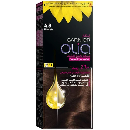 Garnier Olia Ammonia Permanent Hair Colour with 60% Oils, Number 4.8 - Garnier - Image 2