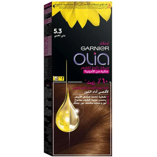 Garnier Olia No Ammonia Permanent Haircolor 5.3 Golden Brown - Garnier - Image 2