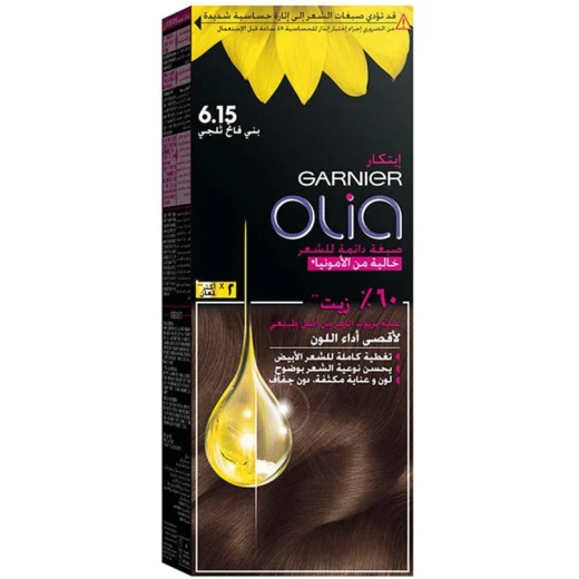 Garnier Olia No Ammonia Permanent Haircolor 6.15 Frozen Light Brown - Garnier - Image 2