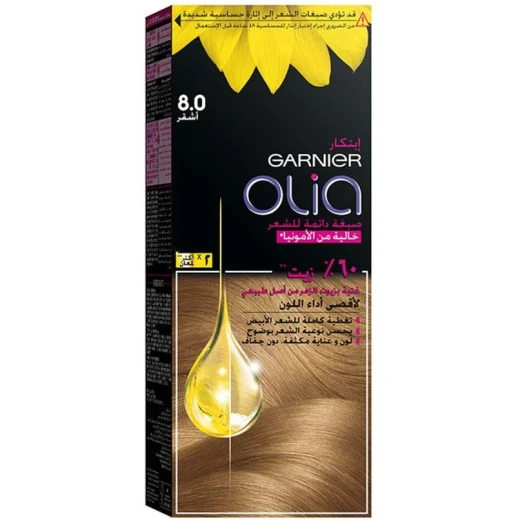 Garnier Olia No Ammonia Permanent Brilliant Color Oil-Rich Permanent Hair Color 8.0 Blonde 209g - Garnier - Image 2