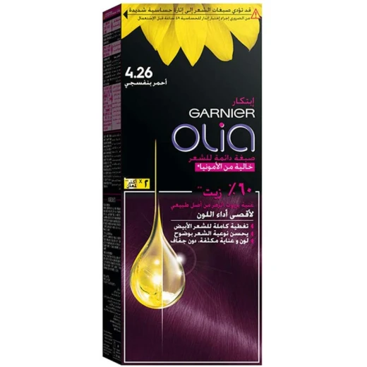 Garnier Olia No Ammonia Permanent No Ammonia Hair Color 4.26 Violet Red - Garnier - Image 2