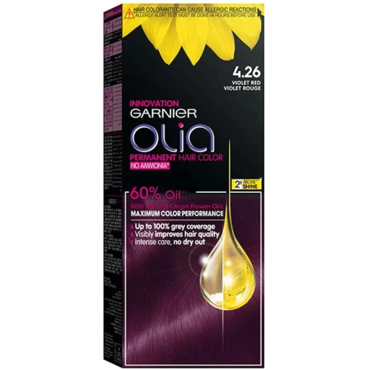 Garnier Olia No Ammonia Permanent No Ammonia Hair Color 4.26 Violet Red Garnier Olia No Ammonia Permanent No Ammonia Hair Color 4.26 Violet Red