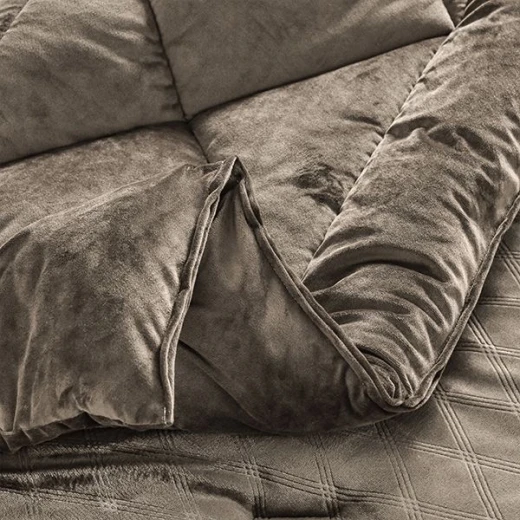 Nova Home Landers 3D Embossed Velvet Flannel Winter Comforter Set, Brawn, King Size - Nova Home - Image 5