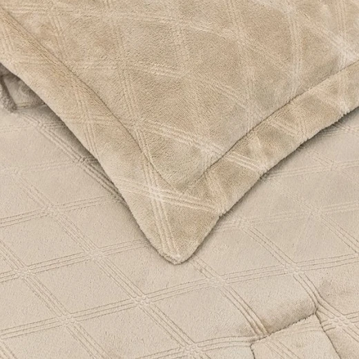 طقم لحاف شتوي ثلاثي الأبعاد بتصميم منقوش باللون اللؤلؤي مقاس مزدوج من نوفا هوم - نوفا هوم - Image 3