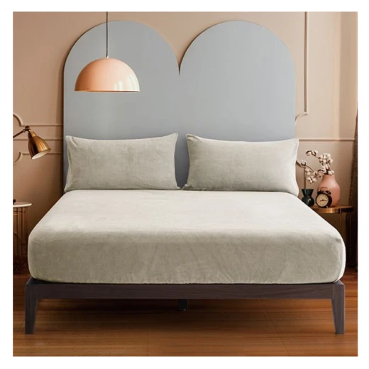 Nova home warmfit winter microfleece pillowcase set beige color 2 pieces - Nova Home - Image 2