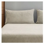 Nova home warmfit winter microfleece pillowcase set beige color 2 pieces - Nova Home