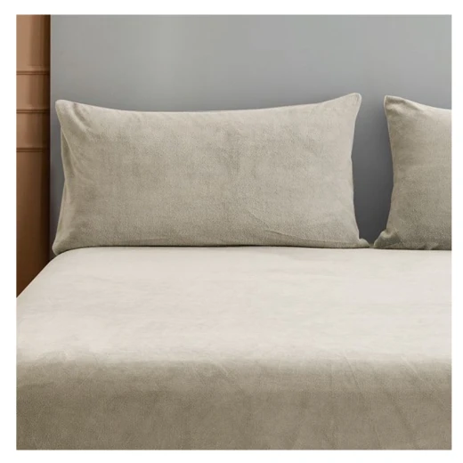 Nova home warmfit winter microfleece pillowcase set beige color 2 pieces Nova home warmfit winter microfleece pillowcase set beige color 2 pieces