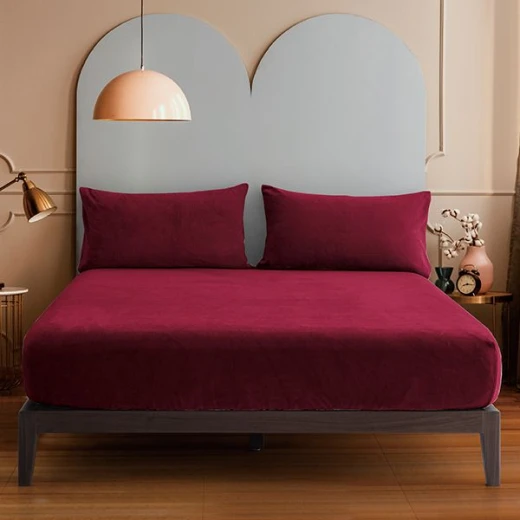 Nova home warmfit winter microfleece pillowcase set burgandy color 2 pieces - Nova Home - Image 2