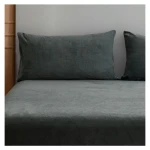 Nova home warmfit winter microfleece pillowcase set grey color 2 pieces - Nova Home