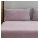 Nova home warmfit winter microfleece pillowcase set purple color 2 pieces - Nova Home