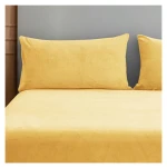 Nova home warmfit winter microfleece pillowcase set yellow color 2 pieces - Nova Home