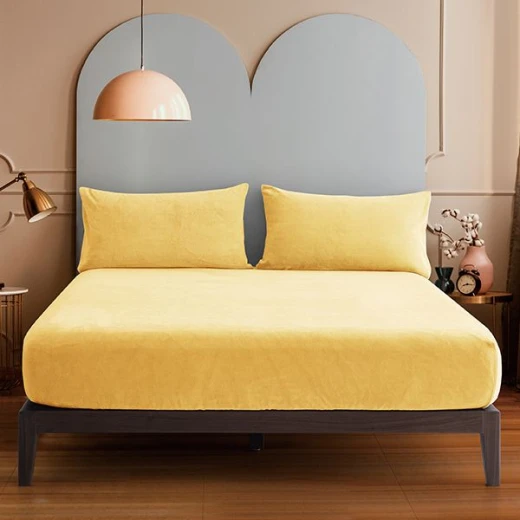 Nova home warmfit winter microfleece pillowcase set yellow color 2 pieces - Nova Home - Image 4