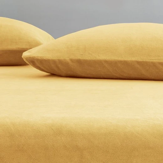 Nova home warmfit winter microfleece pillowcase set yellow color 2 pieces - Nova Home - Image 3