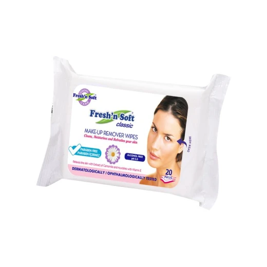 Fresh'n Soft Makeup Remover Wipes Gentle Cleansing for All Skin Types 20 Count Facial Wipes Fresh'n Soft Makeup Remover Wipes Gentle Cleansing for All Skin Types 20 Count Facial Wipes
