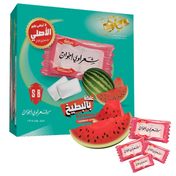 Shaarawi Bros Flavour Watermelon Gum, 2.9Gram Pack of 100 - Sharawi