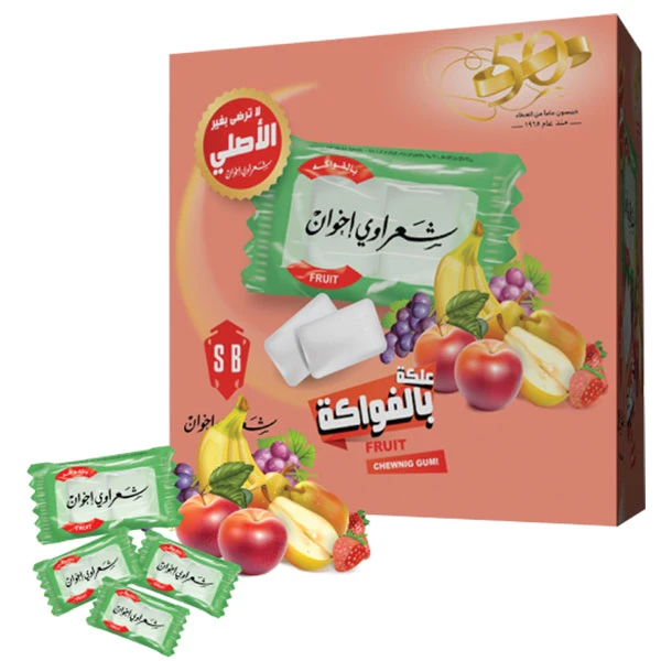 Shaarawi Bros Flavour Fruits Gum, 2.9Gram Pack of 100 - Sharawi