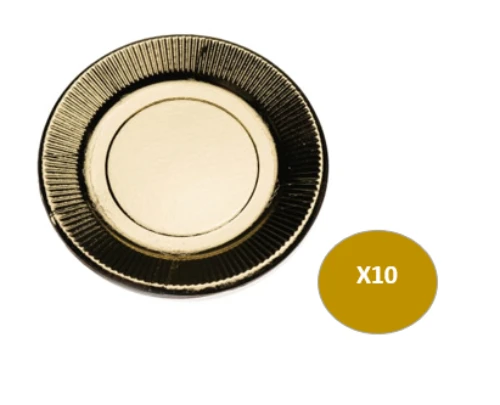 Al Shawash Plate Dis Vip, 18 Cm, 10 Pcs, Gold Al Shawash Plate Dis Vip, 18 Cm, 10 Pcs, Gold