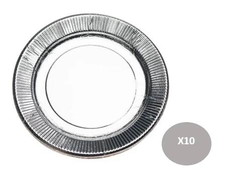Al Shawash Plate Dis Vip, 24 Cm, 10 Pcs, Silver - Al Shawash