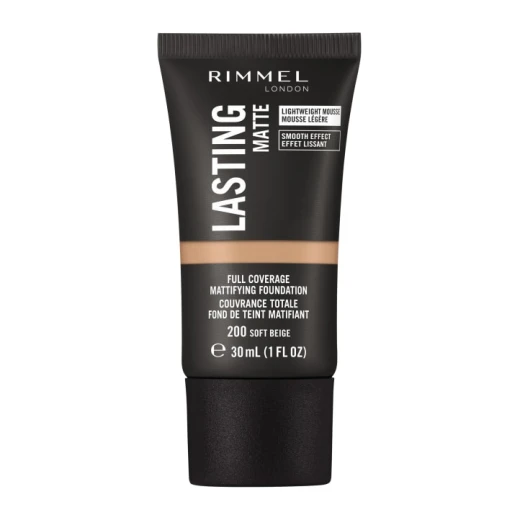 Rimmel London Lasting Finish Matte Foundation Soft Beige Full Coverage 30ml Lightweight Foundation for Flawless Skin Rimmel London Lasting Finish Matte Foundation Soft Beige Full Coverage 30ml Lightweight Foundation for Flawless Skin