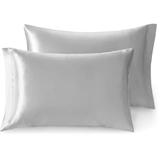 Lafayette Satin Pillowcase for Hair and Skin Queen Maroon 2 Pack, Silver - Lafayette - Image 2