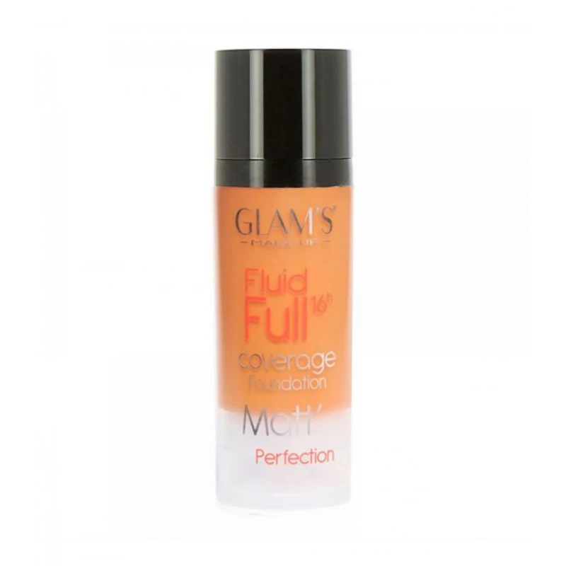 كريم أساس Glam's Fluid Full بلمسة نهائية غير لامعة لجميع أنواع البشرة تغطية مثالية - جلامز