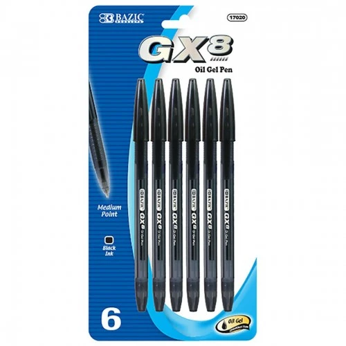 Bazic GX8 Black Oil Gel Ink Pen - Bazic - Image 2