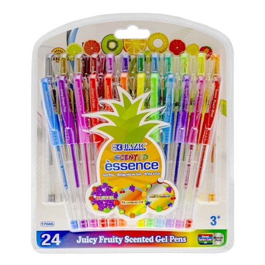 Bazic 24 Scented Glitter Color Essence Gel Pen Bazic 24 Scented Glitter Color Essence Gel Pen