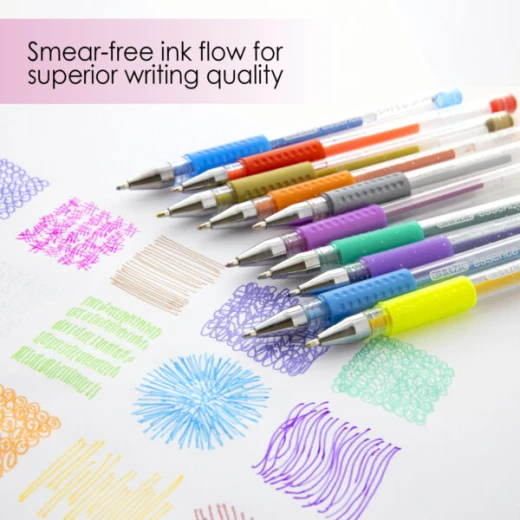 Bazic 24 Scented Glitter Color Essence Gel Pen - Bazic - Image 2