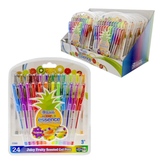 Bazic 24 Scented Glitter Color Essence Gel Pen - Bazic - Image 3
