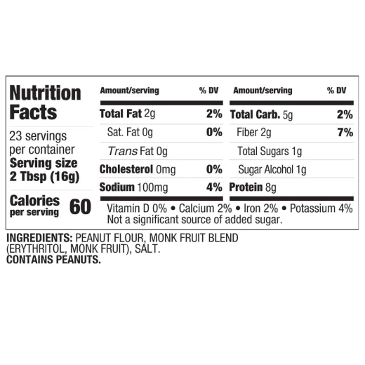 Better Body Food Gluten Free Sugar-Free Peanut Butter Powder, 368g - Image 2